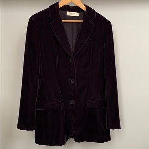 Classic Calvin Klein purple velvet Blazer